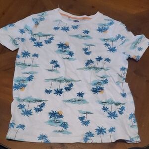 🐻 Old Navy Kids Palm Print Tee - White and Blue